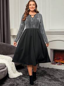 EMERY ROSE 加尺碼鑽石鑽石胸衣鑽石連衣裙 - 黑色 - 查看 3