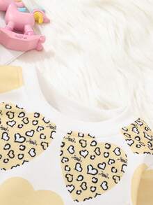 SHEIN Baby Girl Heart Print Sweatshirt - Multicolor - View 4