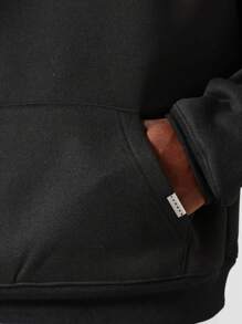 SUMWON Overhead Hoodie With Back Graphic Print - Black - View 8