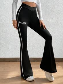SHEIN Unity 女式休闲撞色裤 - 黑色 - 查看 4