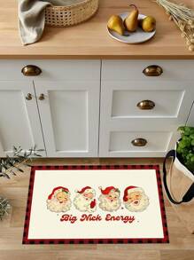 SHEIN 1pc Christmas Santa Claus Pattern Rug - Multicolor - View 12