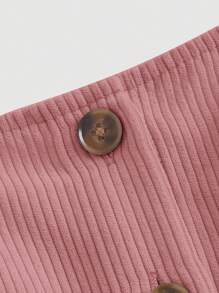 SHEIN MOD 前紐扣吊帶洋裝 - 粉色 - 查看 3