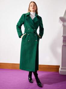 MOTF PREMIUM ÁO KHOÁC 2 MÁI LEN TUYỆT VỜI - Màu xanh lá cây đậm - Xem 6