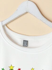 Calvaya Plus Christmas Print Drop Shoulder Sweatshirt
