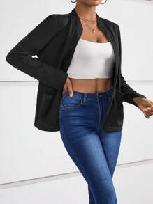 Calvaya Solid Dual Pocket Open Front Coat