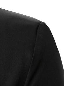 Manfinity Mode 男士青果領單釦西裝外套&西裝褲 - 黑色 - 查看 4