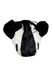 女大童雙色字母圖案夾克 - 黑色 - 查看 3