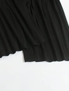 Solid Flare Leg Pants - Black - View 3
