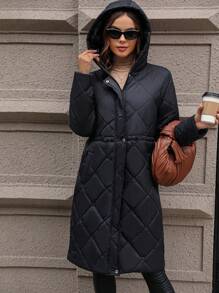 SHEIN LUNE Abrigo acolchado para mujer para ropa de invierno - Negro - Ver 5