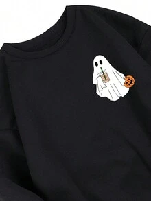 Ma halloween In Áo nỉ - màu đen - Xem 5