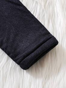 SHEIN 女小童標語和卡通圖案羊絨領口夾克&半身裙 - 彩色 - 查看 5