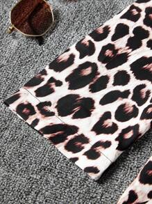 SHEIN LUNE 豹紋印花青果領開門襟西裝外套 - 棕色 - 查看 7