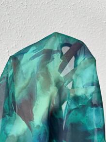 Chiquease 花卉印花灯笼袖荷叶边下摆衬衫荷叶边上衣