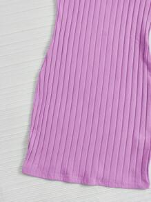 Muchica Ribbed Cami Bodycon Mini Dress - Lilac Purple - View 4