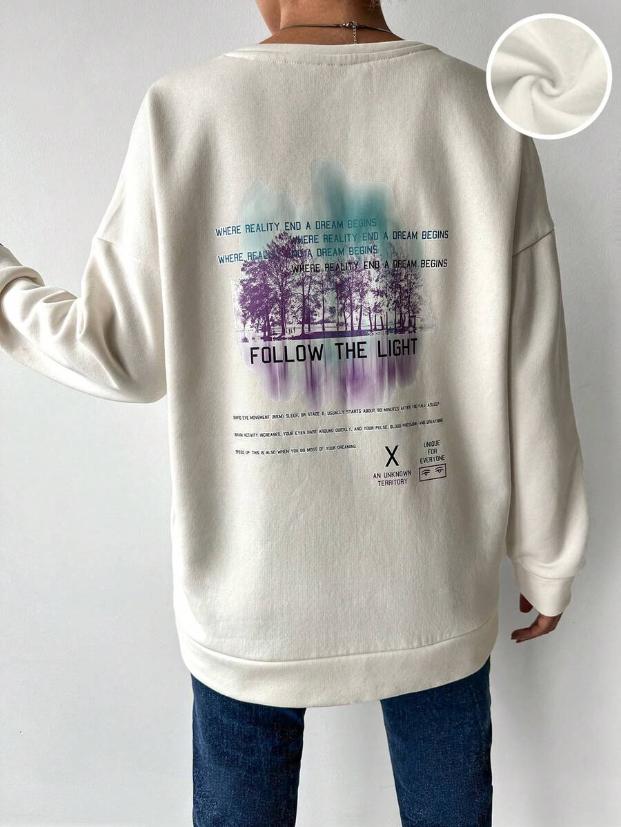 Sweat-shirt Graphique De Slogan Épaule tombante