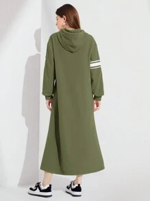 Mulvari Chi tiết Patched thư Thả vai Dây rút Đàm áo cánh có mũ - xanh quân đội - Xem 2