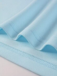Manfinity Homme Chemise polo de golf décontractée pour homme avec bouton et col demi-boutonné, blocs de couleur contrastants, idéale pour les activités professionnelles et les loisirs, pour votre mari - Bleu ciel - Voir 6