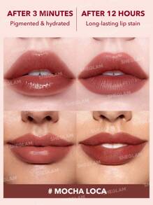 SHEGLAM Take A Hint Lip Tint-Mocha Loca Color Changing Long-Lasting Lip Gloss High Gloss Finish All Day Non-Sticky Moisturizing Lip Stain For Dry Lips Pink Liquid Lipstick Graduation Birthday Holiday Summer Fall Autumn Y2K Fancy Fashion Women Makeup Cosmetic Party Beach Travel Camping Outdoors School Campus Trip Festivals Decor Gift Present Rose Girl Cosplay Best Color Charm Vibe