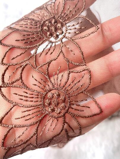 2pcs Contrast Lace Women's Bra & Panty Lingerie Set view 5