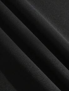 Talla grande Sudadera con estampado de slogan de hombros caídos - Negro - Ver 6