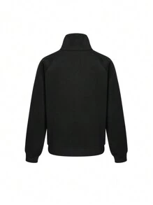 INAWLY Sudadera con bolsillo tipo canguro y manga raglán con media cremallera, tops de manga larga