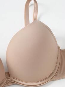 Beige Casual Backless Plain Bra For Women Medium Stretch Fabric Everyday Comfort - Beige - View 5