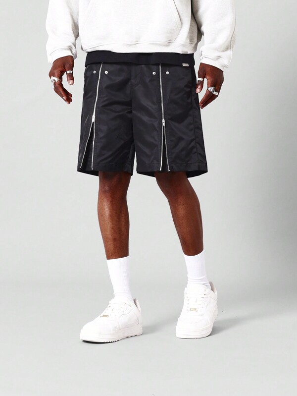 SUMWON Scurt Skater Fit din nylon cu fermoar