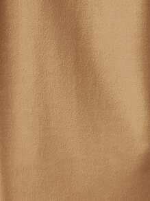 SHEIN Unity Túi có nắp Thả vai Curved Hem Áo khoác - Màu Khaki - Xem 6