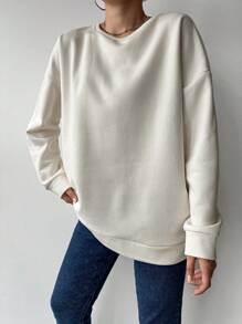Sweat-shirt Graphique De Slogan Épaule tombante