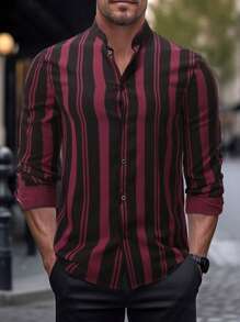 Manfinity Homme Men's Striped Long Sleeve Shirt - Multicolor - View 3