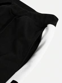 Claim Dot Men's Contrast Side Seam Drawstring Waist Sweatpants - Black - View 5