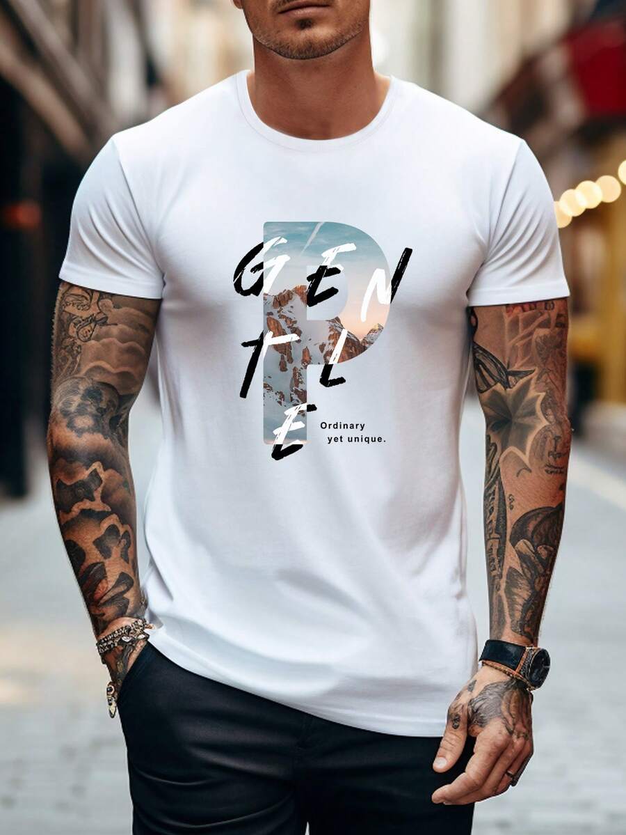 男士t恤 - 白色 - 查看 1