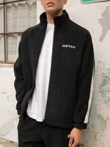 DAZY Nam Thêu Chữ Viền kéo ra Áo khoác - màu đen - Xem 6