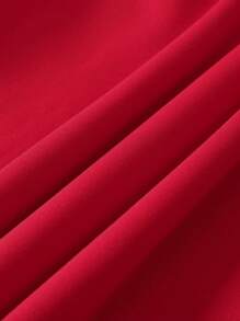 加大码熊猫印花口袋抽绳保暖卫衣，适合秋冬季节穿着，女士秋季服装 - 紅色 - 查看 3