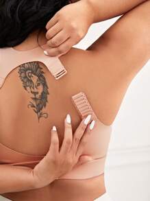 Hơn Chất rắn Cắt bỏ trở lại Bras thể thao - Hồng - Xem 3
