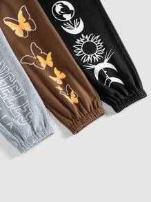 SHEIN MOOSTA 大碼3入組字母與蝴蝶印花保暖衛褲 - 彩色 - 查看 7