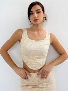 Aloruh 蕾絲短款背心&魚尾短裙