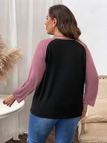 Calvaya Talla grande Camiseta seta & con estampado de luna de manga raglán - Multicolor - Ver 2