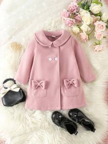 SHEIN 女嬰前蝴蝶結外套 - 粉色 - 查看 1