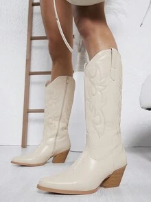 女士時尚靴子 - 米色 - 查看 3