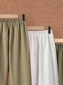 SHEIN Cậu bé Tween 3pcs Chi tiết Patched thư Túi Kép Quần - Nhiều màu - Xem 4