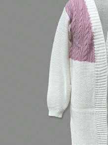 SHEIN Teenager Mädchen Duster Cardigan mit zweifarbig