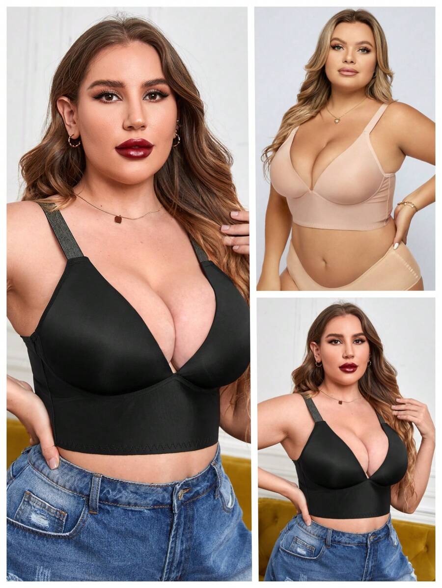 paquete de 2 brazaletes sin varillas de talla grande de un solo color