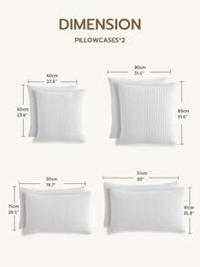 LongNap™ 2 cái vỏ gối hình bánh quế 100% cotton tự nhiên, cảm giác thoải mái, trang trí đẹp mắt và phong cách cho phòng ngủ của bạn - trắng - Xem 2