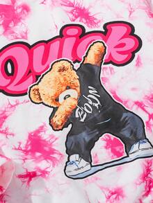 女童運動休閒針織圓領套頭衛衣套裝 - 彩色 - 查看 4