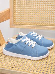 女用休閒運動鞋,綠色簡約輕便一步一腳蹬透氣運動鞋