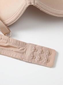 Beige Casual Backless Plain Bra For Women Medium Stretch Fabric Everyday Comfort - Beige - View 7