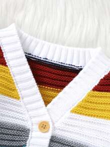 女嬰撞色前紐扣開襟衫 - 彩色 - 查看 3