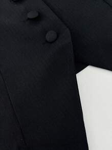 Flirla Plus Button Front Asymmetrical Hem Cami Top - Black - View 4