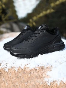 Nam Không thấm nước Ấm áp Giày thể thao In Nguyên chất Đen - màu đen - Xem 4